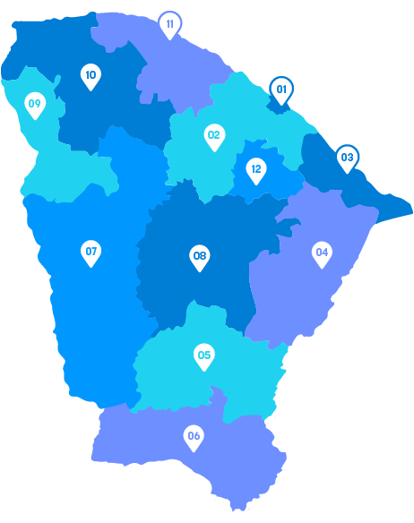 Mapa das Regionais